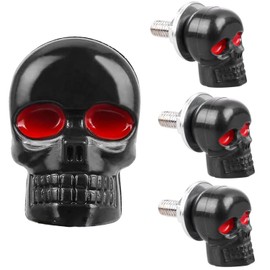 WADY 4Pcs Number Plate Screws,Skull License Plate Bolts Anti-Theft Car Tag Frame Screws for Most Vehicle Motorcycle for Car and Motorcycle (Black)