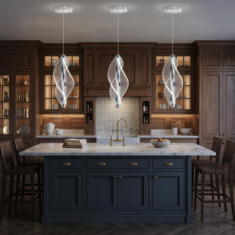 AFQEJG 1-Light Pendant Lights for Kitchen Island Acrylic Hanging Light