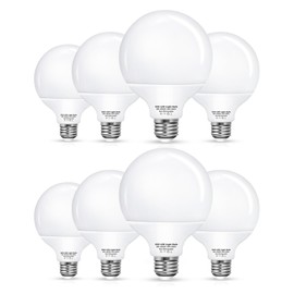 EvaStary 8 Pack Globe Vanity Light Bulbs, G25 LED Globe Bulb for Bathroom, 60W Equivalent 6W, 4000K Natural White E26 Round Makeup Mirror Lights Bulb Decorative Lighting, 500LM Non-Dimmable