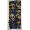 "Handmade" 100%Silk- Satin Golf pattern Scarf 66x11 Double size