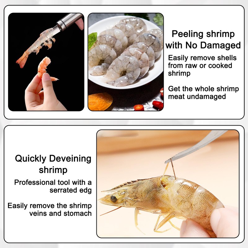 Crawfish Peeler, Crayfish Peeling Tool with Shrimp Peeler and Deveiner