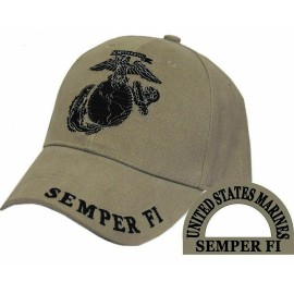 Unbranded Khaki USMC Marine Corps Semper Fi Strapback Hat Cap