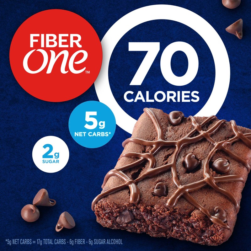 Fiber One 70 Calorie Brownies, Chocolate Fudge Snack Bars, Mega