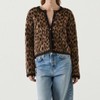 AJELIFHL Women Leopard Print Knit Cardigan Button Front Long Sleeve