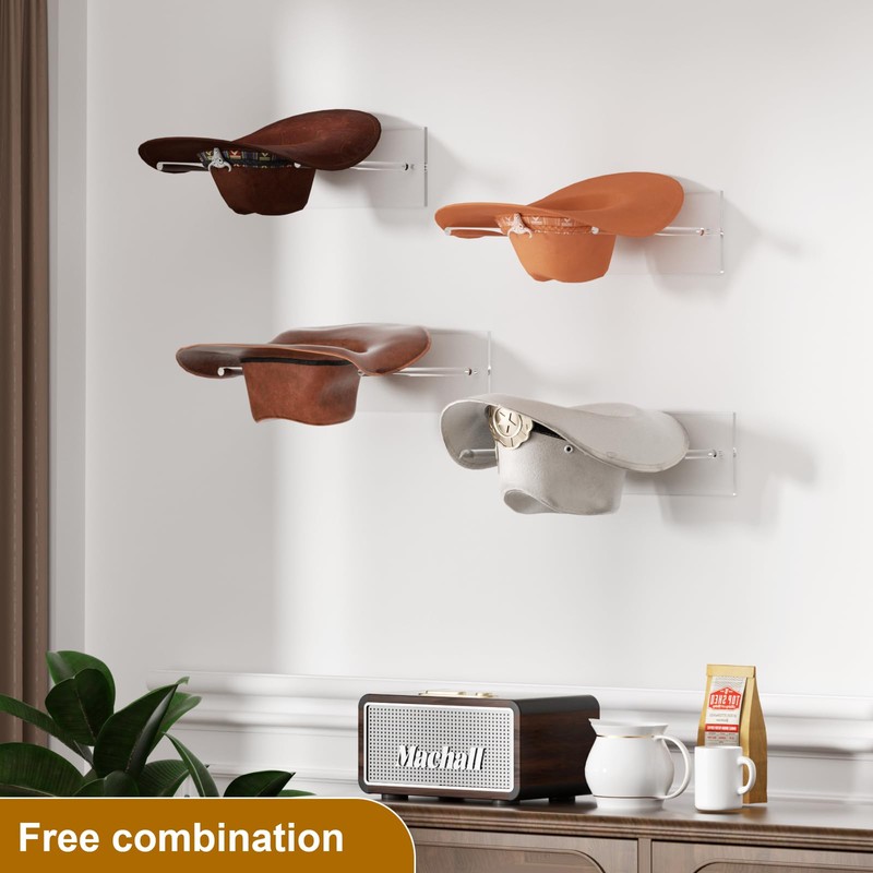 YeWink Clear Acrylic Hat Rack for Wall：2 Pieces with Cowboy