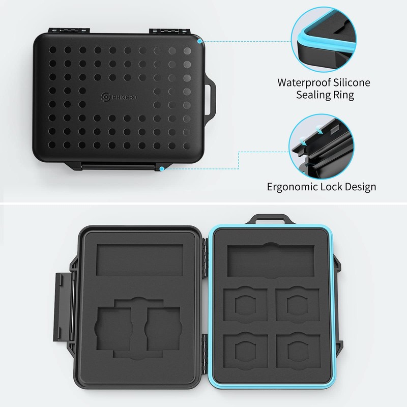 PHIXERO 12 Portable SD Card Slots, Memory Card Case, Memory