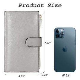 ZRTARY Wallets for Women RFID Blocking Leather Slim Bifold Multi Card Organizer Wallet with Zipper Pocket