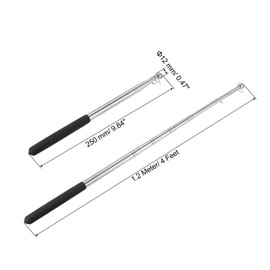 PATIKIL 4 Feet Telescopic Handheld Flagpole, Stainless Steel Extendable Portable Guide Flag Pole for Tour Guides Teacher Pointer, Black