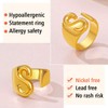 FindChic J Initial Ring Statement Cuff Rings for Women Alphabet