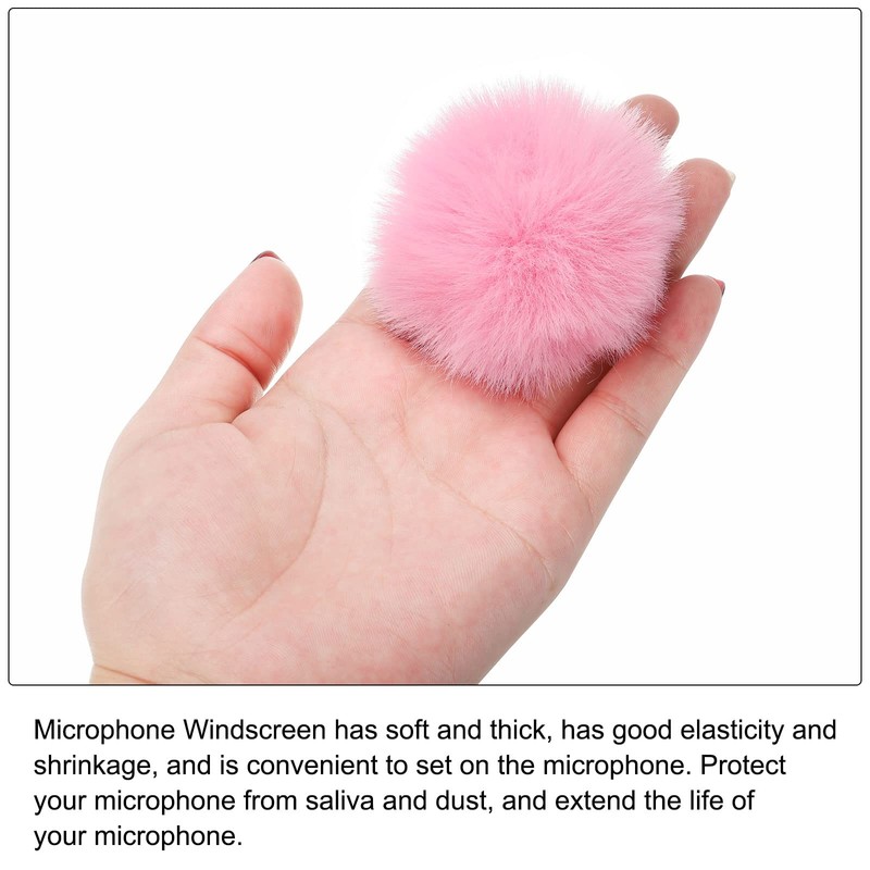 PATIKIL 7mm x 65mm Fur Microphone Windshield Microphone Cover for