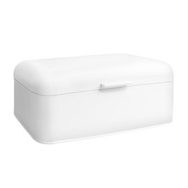 ENLOY Extra Large White Bread Box for Countertop, Stainless Steel Bread Storage Bin, Vintage Bread Box, Large Capacity Bread Keeper Holds Large Loaves