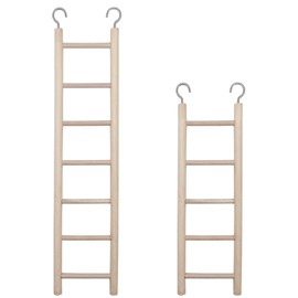 2pcs Bird Wooden Ladder Bird Ladders Wooden Ladder for Bird Cage Parrot Ladder Climbing Toy Birdie Basics (5 & 7 Step)