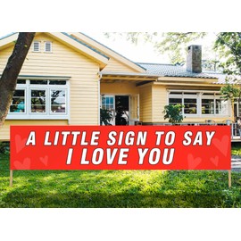 Funny Birthday Banner - Happy Anniversary & Valentines Day Decoration, I Love You Signs for Him & Her