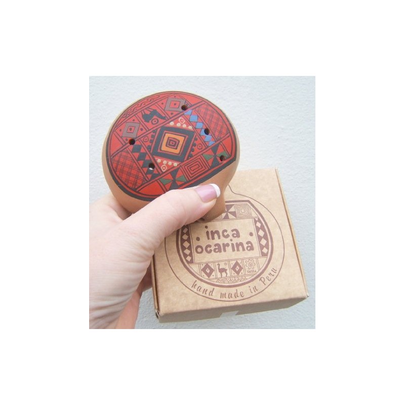 SC - Traditional Peruvian Ocarine Flute, Red