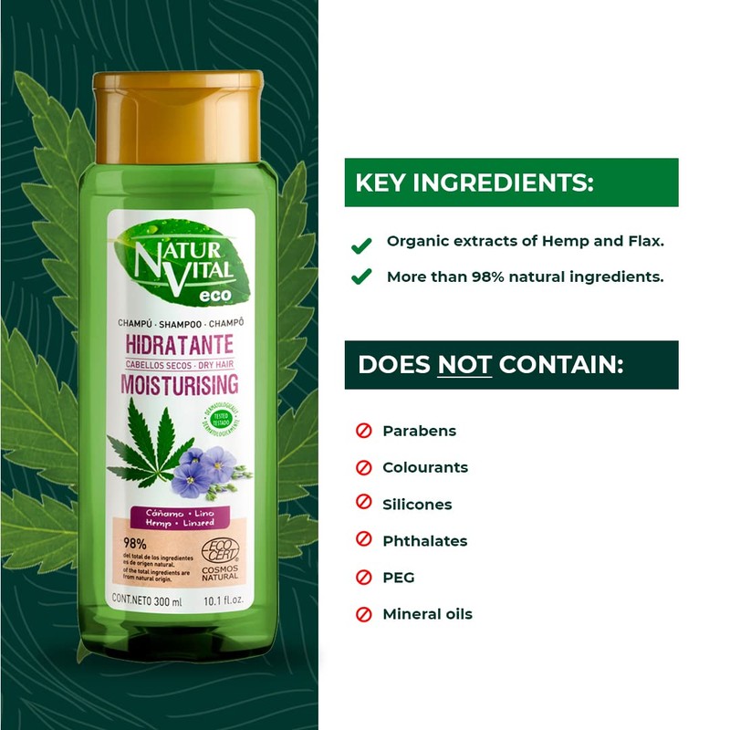 Eco Hidratante Cáñamo Y Lino Champú 300 ml