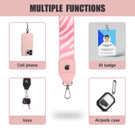 2 Pack Clip and Go Strap for Phone with Wallet Crossbody - Phone Strap Crossbody with Zippered Pouch, Multifuctional Adjustable Cell Phone Lanyard for Going out