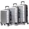 NIUTA 3 Piece Luggage Sets TSA Lock and 20"/24"/28"-Silver