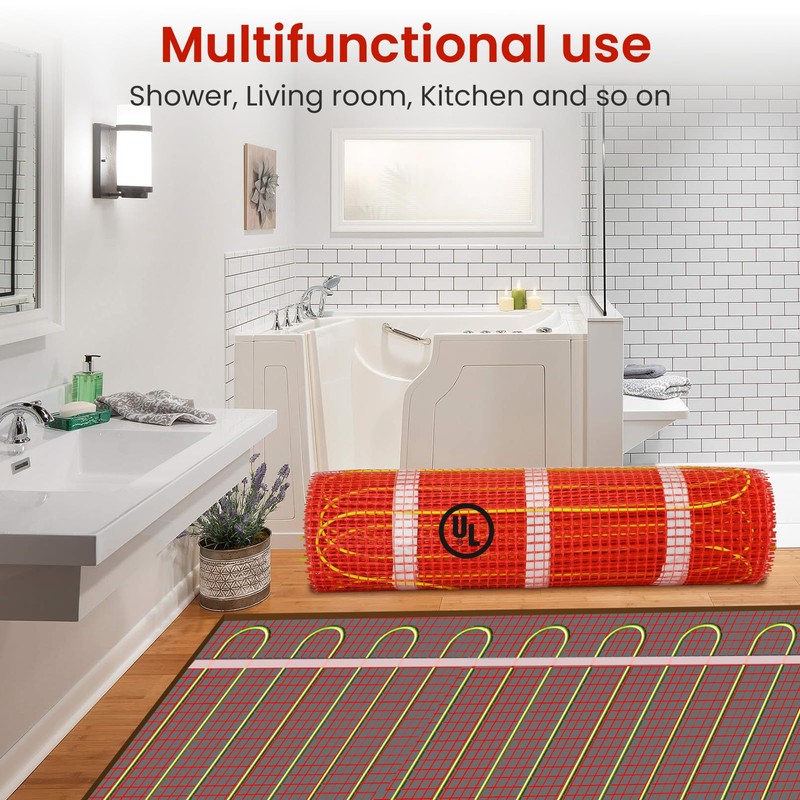 70 sqft HEATIT Warmmat Electric Radiant Self-adhesive Floor Heat Heating