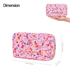 Angelina's Palace Small Waterproof Jewelry Organizer Case Vegan Leather Travel Storage Bag Bridesmaid Gifts for Necklace Earring Bracelet Ring(blossom pink)