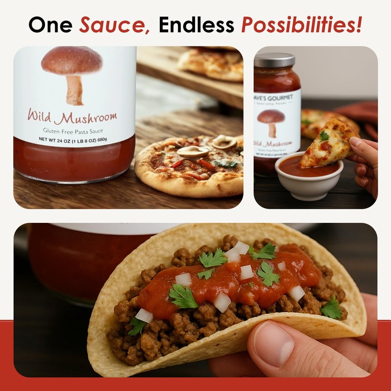 Dave's Gourmet Wild Mushroom Pasta Sauce - Savory Tomato &