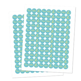 2nd Birthday Kisses Stickers, Two Blue Kiss Labels for Boy Happy Birthday Party, Chocolate Drop Tabletop Decorations, Candy Not Included.