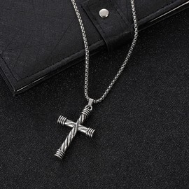 YSuqiBB The unisex titanium steel pendant necklace is the best gift to reward yourself or to give to friends and relatives (cross)