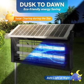 Solar Bug Zapper Outdoor, LANGY Mosquito Zapper 6000mAh, Portable Solar Fly Zapper Waterproof 4500V, Rechargeable Mosquito Killer, Cordless Fly Insect Mosquitos Trap for Patio Yard Home Garden Camping