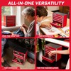 Geinxurn 5-Drawer Rolling Red Tool Box, Heavy Duty Micro Roll