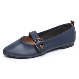 VenusCelia Women's Mary Jane Flat Shoe (9.5 M US,Navy)