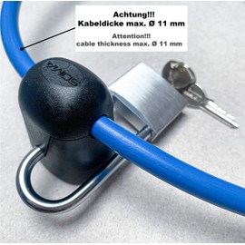 Anti-theft protection for charging cables up to AD 11 mm protection against unauthorised use