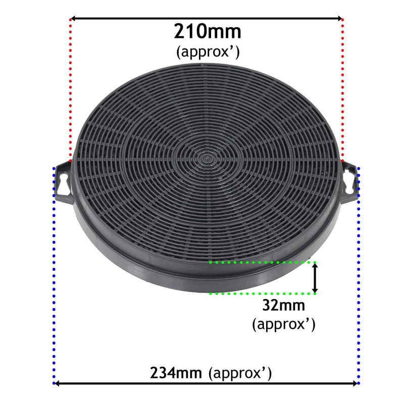 Spares2go Carbon Charcoal Vent Filter Compatible with Hygena Cooker Extractor