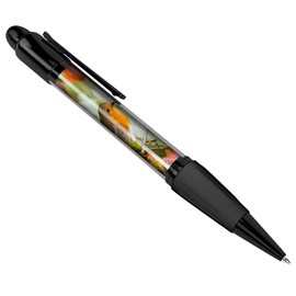 DV DESIGN Cute Red Robin Black Ballpoint Pen Winter Autumn Christmas Bird #14318