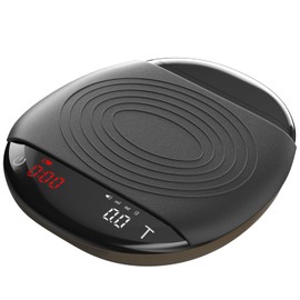 Mini Coffee Scale with Timer - Digital Espresso Scale 2kg/0.1g Accuracy Pour Over Coffee Rechargeable Down to 0.1g High Precision for Kitchen Food Weighing Measuring Baking Brown