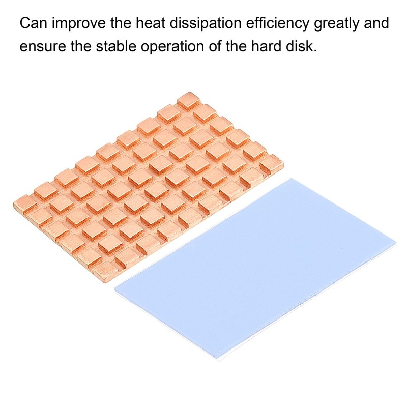 sourcing map Copper Heatsink with Conductive Thermal Pads for Solid