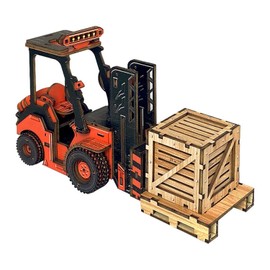 3D Wooden Puzzle for Adults,Mechanical Car Model Kits,Brain Teaser Puzzles,Vehicle Forklift Building Kits,Unique Gift on Birthday Christmas