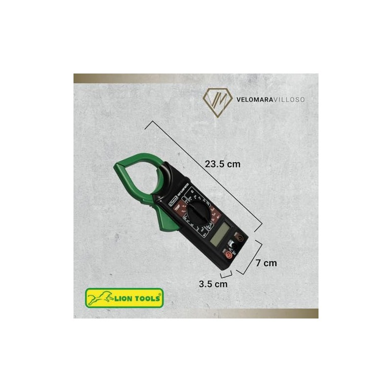 Multimetro Digital Profesional Medidor Corriente Gancho Lion Portatil Estuche Manual