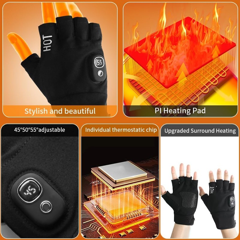 B-Qtech Heated Gloves, Winter Electric Warm Gloves for Men Women,