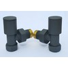 Manissa Anthracite Angled Towel Rail/Radiator valves Valves 1/2" /15mm