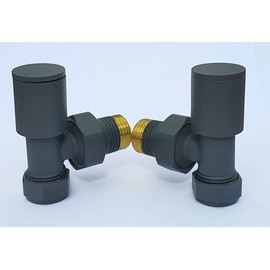 Manissa Anthracite Angled Towel Rail/Radiator valves Valves 1/2" /15mm