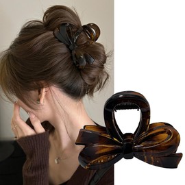 Natunofu Hair Clip, Large Clip, Hair Clip, Firmly Curled, Hair Accessory, Ribbon, Barrette, Large, Stylish, Hair Clip, Large, Large Volume, Adult, Cute, Ribbon, Hair Ornament, Durable, Strong, Hair