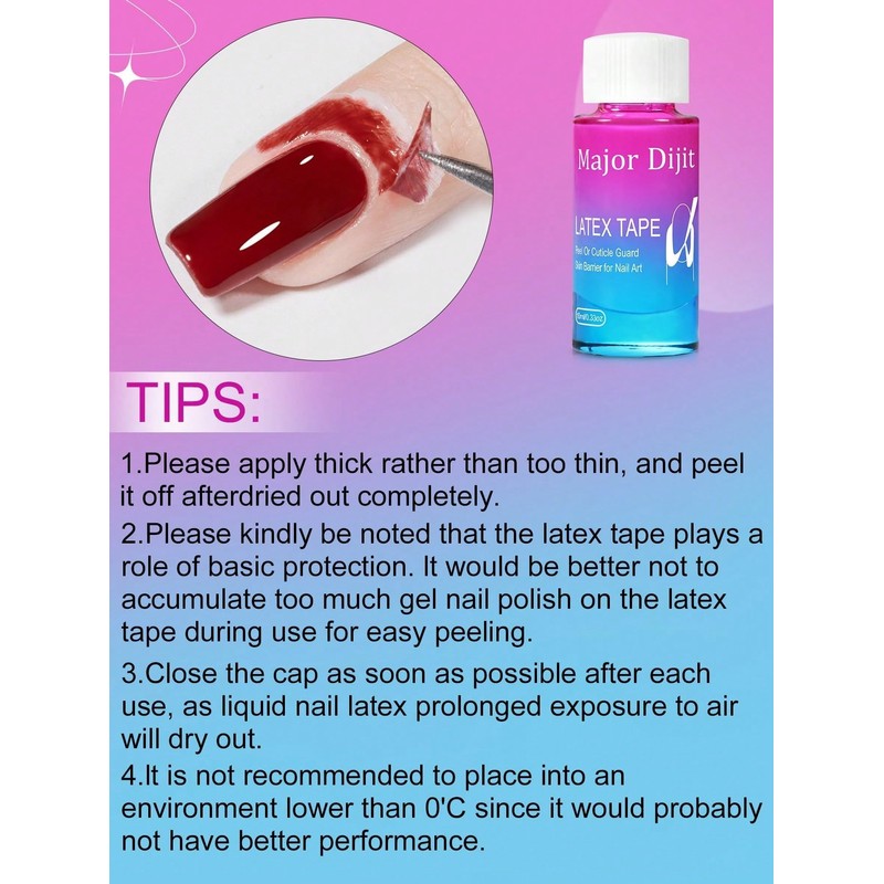 Major Dijit Liquid Latex Tape Peel Off Nail Latex Gel