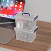 Yuright 3.5 Quart Small Clear Latching Storage Box with Handle,