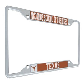 Desert Cactus University of Texas License Plate Frame Longhorns UT Austin Car Accessories Tag Holder for Front or Rear of Car (McCombs School of Business)