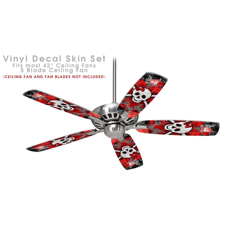 Emo Skull Bones - Ceiling Fan Skin Kit fits most