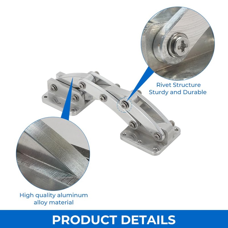 WIKIBB Hidden Door Hinges Aluminum Hidden Scissor Hinge Adjustable Mounting