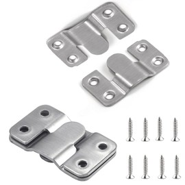 12PCS Flush Mount Bracket, Stainless Steel Photo Frame Hook Picture Hanger, Interlocking Photo Frame Hook, Furniture Connector for Photo Mirrors Wall Mount Hardware (Large)