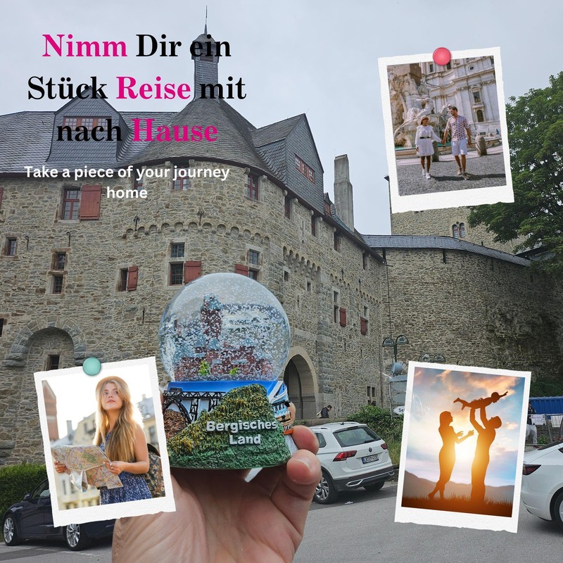 Souvenir Snow Globe Mountain Country Castle Castle 65 mm Diameter