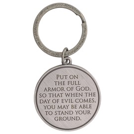 Dicksons Armor of God Silver Toned 3 inch Zinc Alloy Key Chain