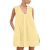 Lenader Women's Sleeveless Babydoll Tank Mini Dress Scoop Neck Ruched