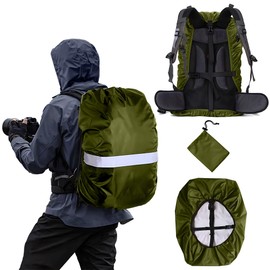 WSZCML Waterproof Backpack Rain Cover,8000mm Waterproof Level,Upgraded with Reflective,Anti-Slip Cross Buckle Straps,Ultra-Strong Multilayer Structure for Hiking,Biking,Camping,Outdoor, Traveling